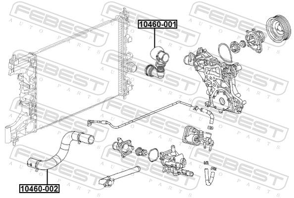 FEBEST 10460-001 Radiator Hose