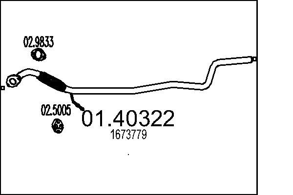 MTS kipufogócső 01.40322