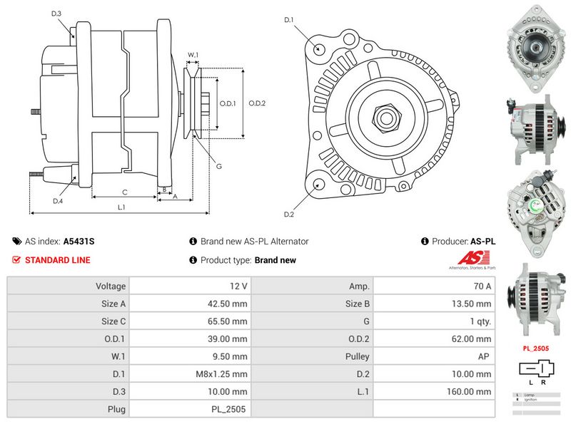 AS-PL A5431S Alternator
