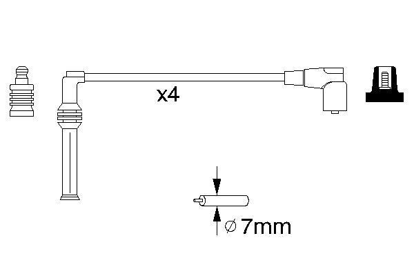 BOSCH B778 дроти високого напруги QD40 1шт, QD50 2шт, QD70 1шт OPEL Corsa