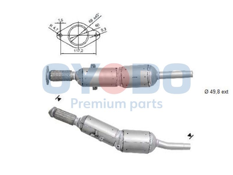 Oyodo Korom-/részecskeszűrő, kipufogó 20N0016-OYO