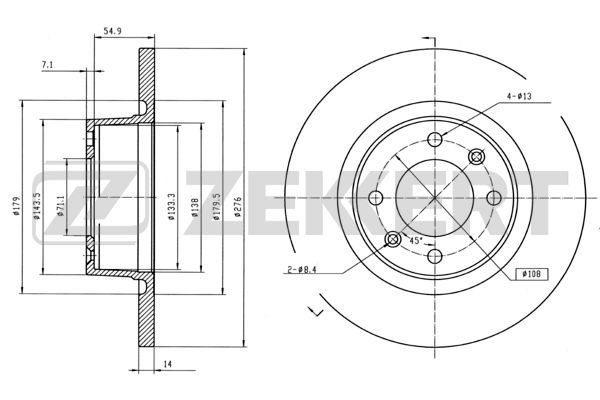 ZEKKERT BS-5370 Brake Disc