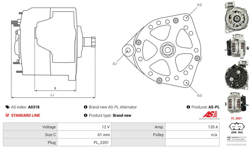 AS-PL A0318 Alternator