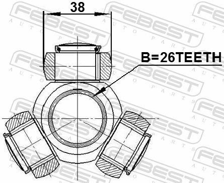 FEBEST 2116-FY26 Spider Assembly, drive shaft