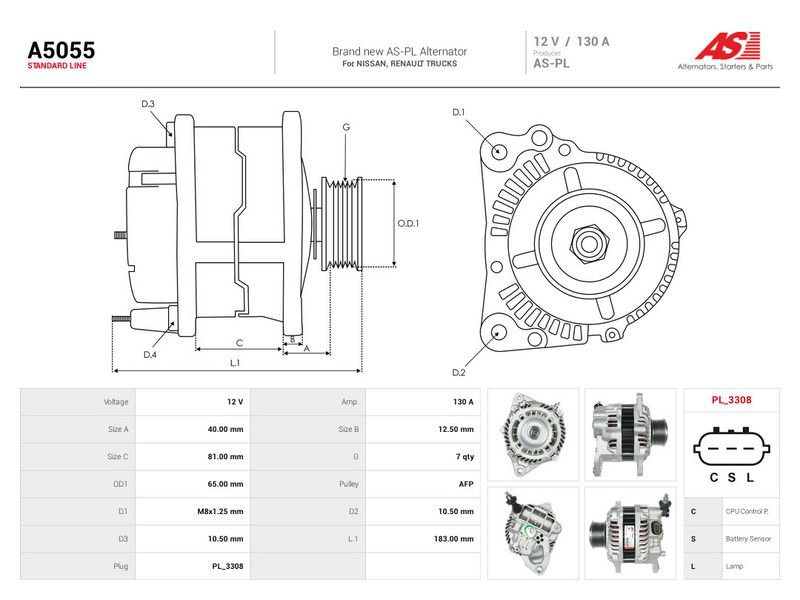 Generaator, AS-PL A5055