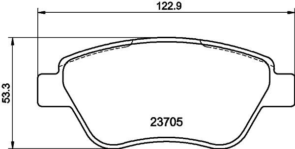 Комплект гальмівних накладок, дискове гальмо, Hella 8DB355025-301