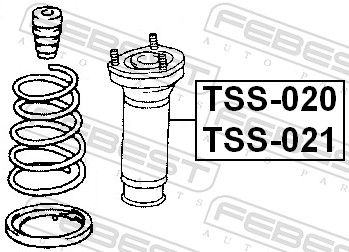 Опора, амортизатор, Febest TSS-021