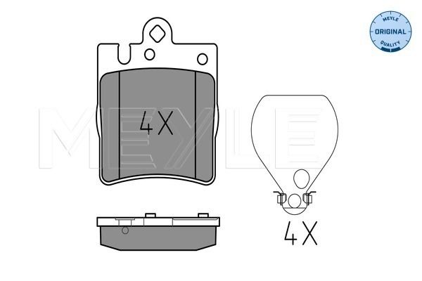 Комплект гальмівних накладок, дискове гальмо, Meyle 0252189915