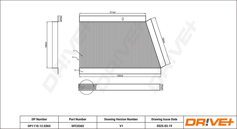 Filtru, aer habitaclu DP1110.12.0365 Dr!ve+