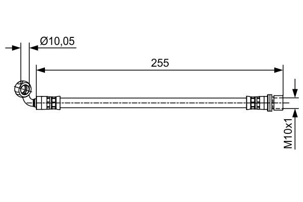 Гальмівний шланг, 255мм, LEXUS/TOYOTA GX470/4-runner/Land Cruiser ''RL ''3,0-4,7 ''02>>, Bosch 1987481647