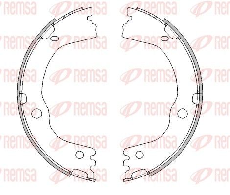 Комплект гальмівних колодок, стоянкове гальмо, Remsa 461600
