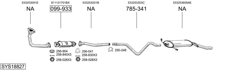 BOSAL kipufogórendszer SYS18827