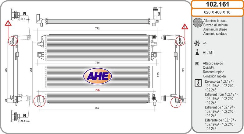 Radiateur+refroidissement+du+moteur AHE 102.161