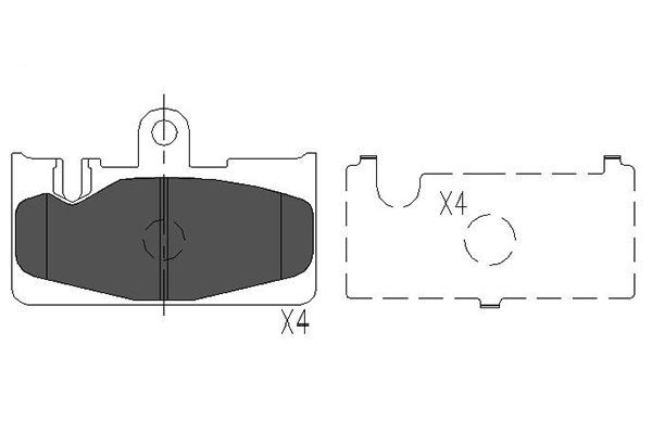 Комплект гальмівних накладок, дискове гальмо, Kavo Parts KBP-9073