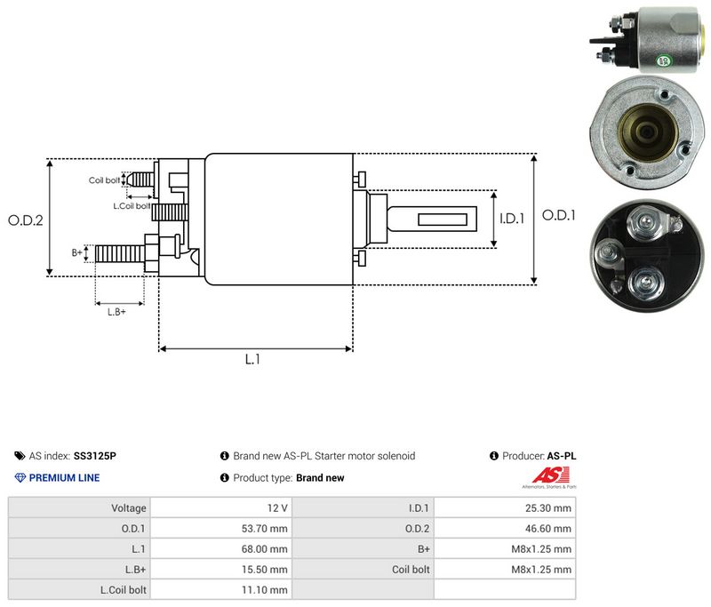 Magnetlülitus, starter, AS-PL SS3125P