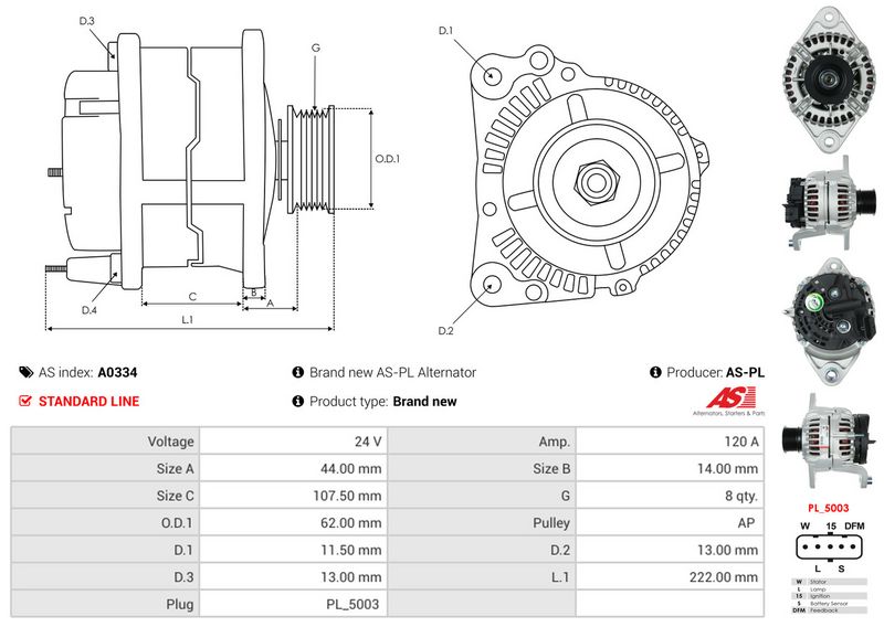AS-PL A0334 Alternator