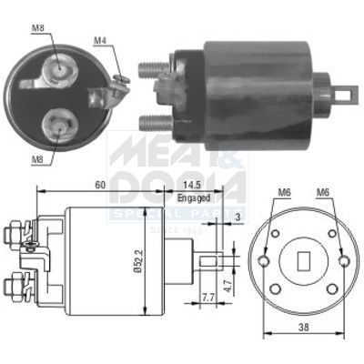 MEAT & DORIA Magneetschakelaar, startmotor 46056