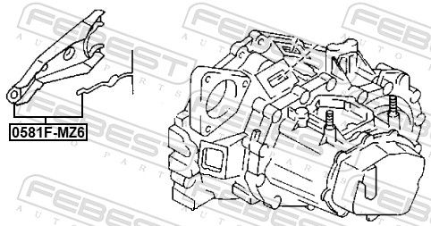 Вилка вимкнення зчеплення, зчеплення, MAZDA, Febest 0581F-MZ6