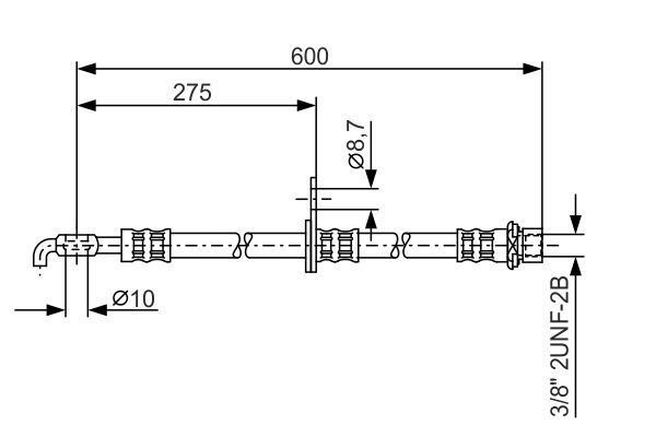 BOSCH TOYOTA шланг гальмівний передній лівий AVENSIS 1.5VVTI/1.8/2.2/2.0D-4D 03-