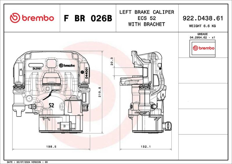 BREMBO FBR026B Brake Caliper
