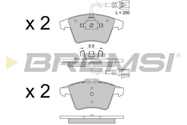 Комплект гальмівних накладок, дискове гальмо, Bremsi BP3508