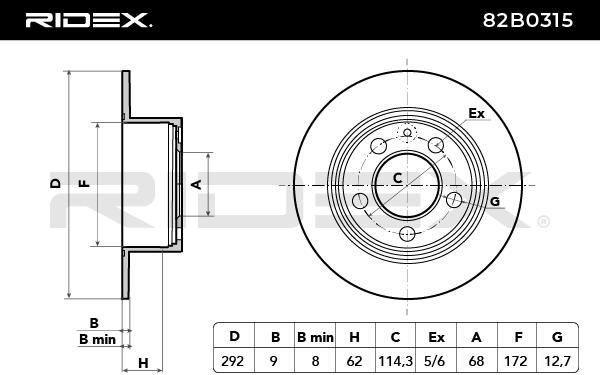 спирачен диск RIDEX