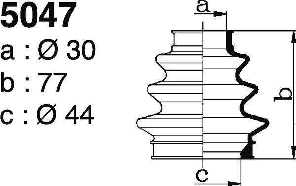 DEPA 5047 Bellow Kit, drive shaft