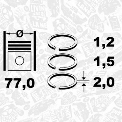 Комплект поршневих кілець, Et Engineteam R1009650