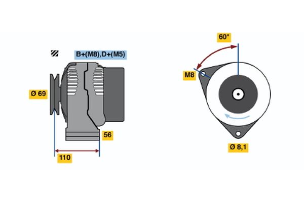 Bosch Alternator 0 123 320 026