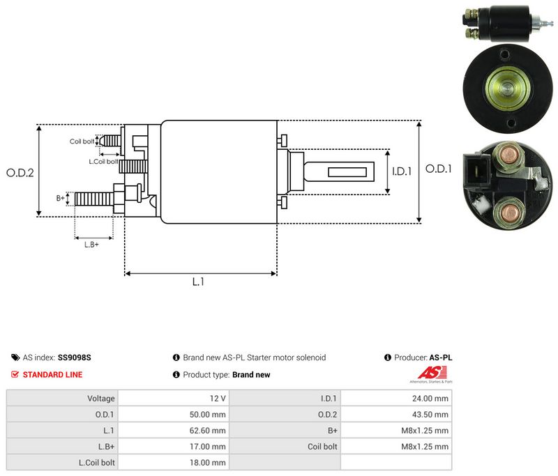 Magnetlülitus, starter, AS-PL SS9098S