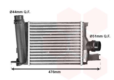 Охолоджувач наддувального повітря, Duster 1.5 dCi 03/10-, Van Wezel 15004642