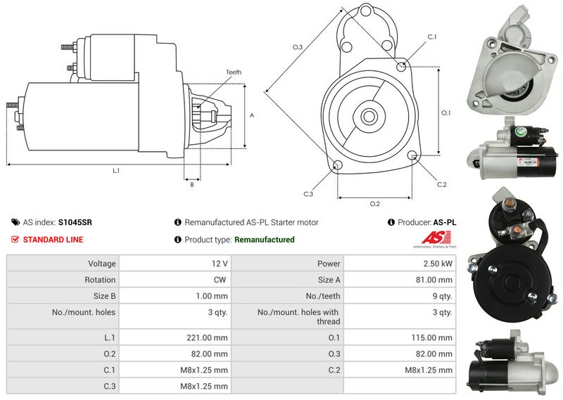 AS-PL S1045SR Starter