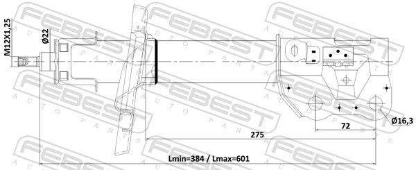 FEBEST 05110-002FR Shock Absorber