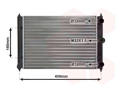 Радіатор, система охолодження двигуна, Van Wezel 58002092