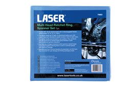 Laser Tools Multi Head Ratchet Ring Spanner Set