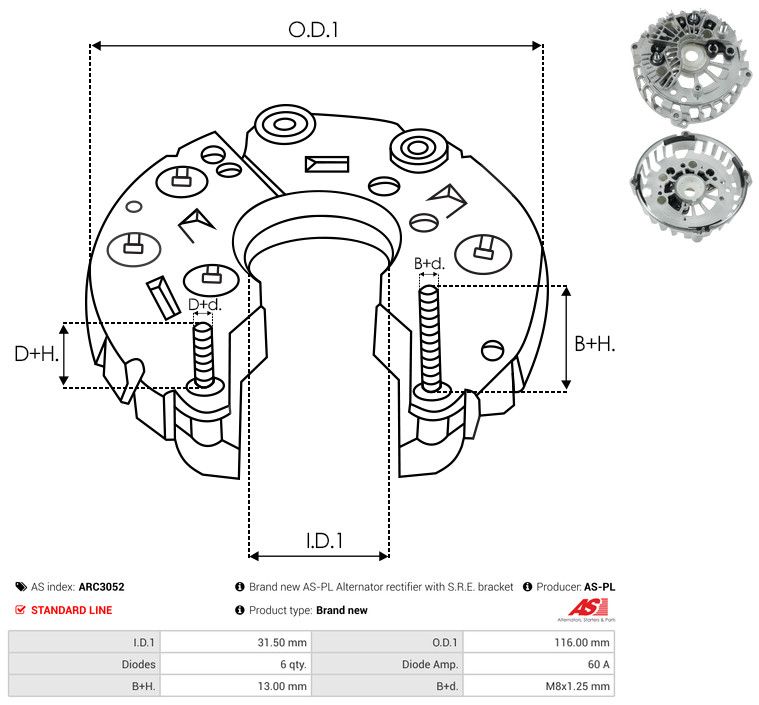 Kaitsekate, generaator, AS-PL ARC3052