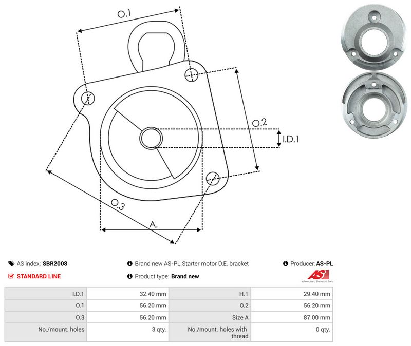 AS-PL SBR2008 Starter Lid, carburettor
