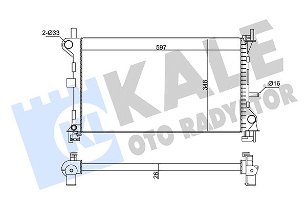 KALE OTO RADYATÖR 344165 - Radiator, engine cooling