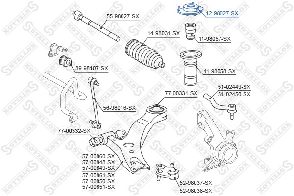 STELLOX 12-98027-SX Suspension Strut Support Mount