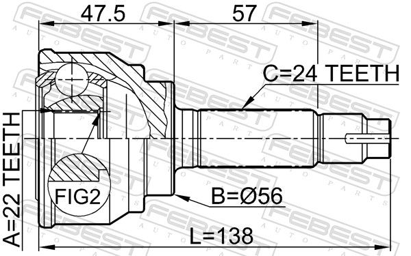 FEBEST 0110-042 Joint Kit, drive shaft