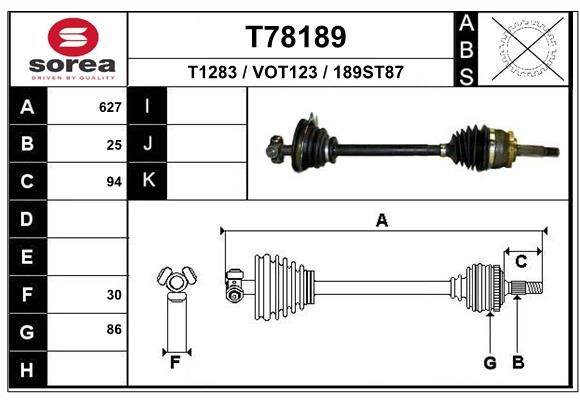 EAI hajtótengely T78189