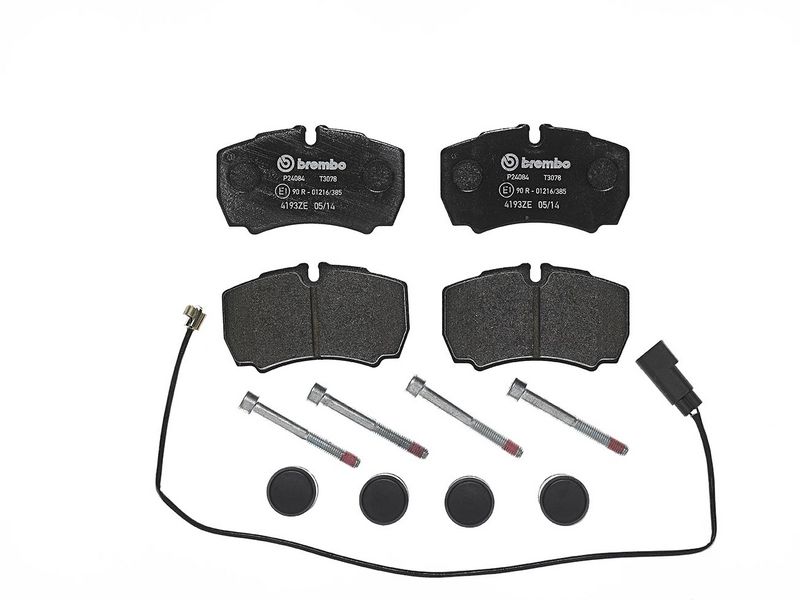 Piduriklotsi komplekt, ketaspidur, BREMBO P 24 084