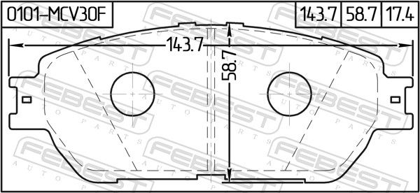 Комплект гальмівних накладок, дискове гальмо, Febest 0101-MCV30F