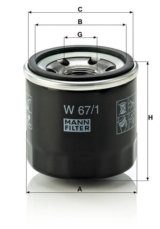 Õlifilter, MANN-FILTER W 67, 1