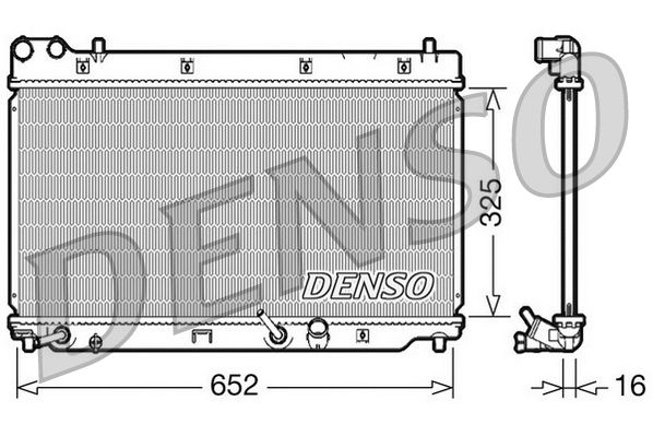 Радіатор, система охолодження двигуна, Denso DRM40014