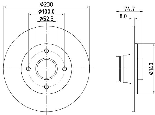 HELLA PAGID 8DD 355 105-271 Brake Disc