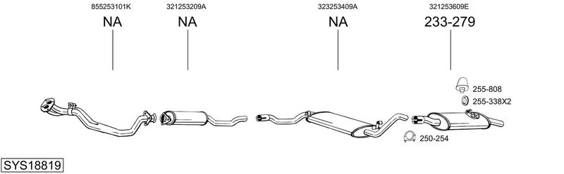 BOSAL kipufogórendszer SYS18819