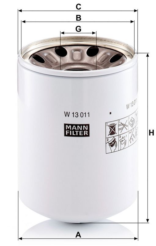 Oliefilter (geschroefd) past: FENDT 1 FARMER, 2 D FARMER, 3 S FAVORIT, 3 SA FAVORIT, 5 S FARMER, 5 SA FARMER, 105 FARMER, 105 LS FARMER, 105 LSA FARMER, 105 S FARMER, 105 SA FARMER, 106 FARMER