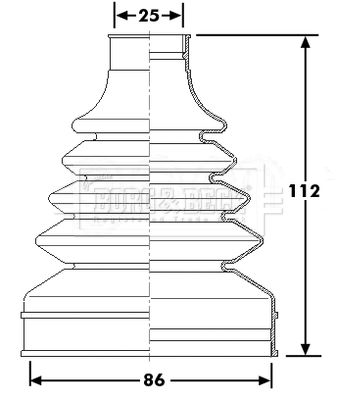 Borg & Beck cv joint boot kit - BCB6256