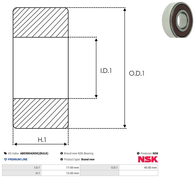 AS-PL ABE9004(NSK)(BULK) Bearing